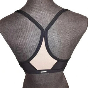 Aerie Black Sport Bra Mesh On Back